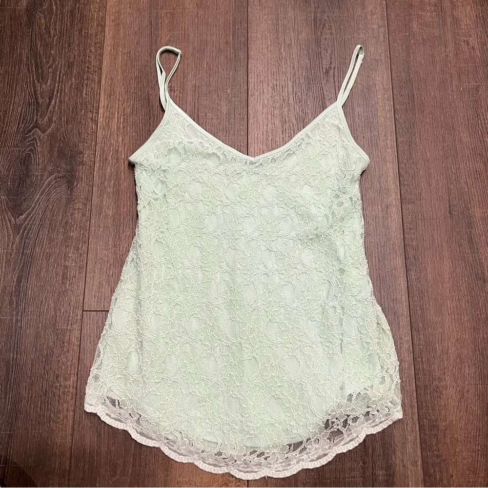 Maurice’s turquoise light blue lace tank